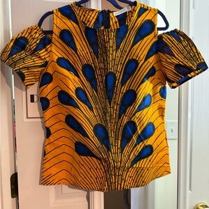 Vibrant Blue and Orange Women's Top